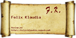 Felix Klaudia névjegykártya