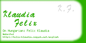 klaudia felix business card